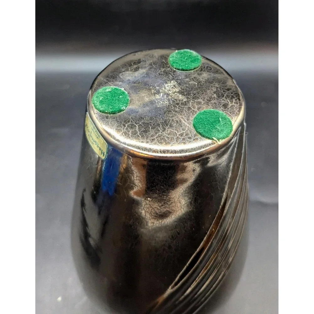 Vintage Haeger Pottery Vase Bronze Tone Swirl Pattern Ceramic 1980s 9.75